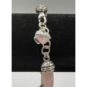 Brighton Lobster Love Pink and Silver Plated Swarovski Crystal Link Bracelet